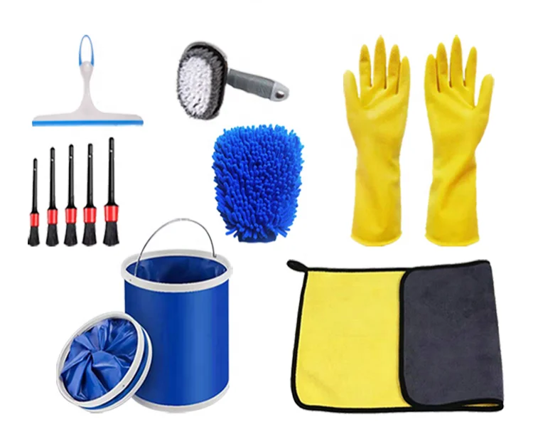 High quality new car handle washing clean tools cleaning brush wash bucket kit