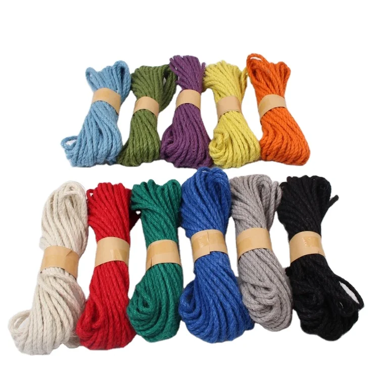 New Arrival 6mm Jute Rope Colorful Hemp Rope For DIY Party Decoration Accessories 10Meters Per Roll New Arrival 6mm Jute Rope Co