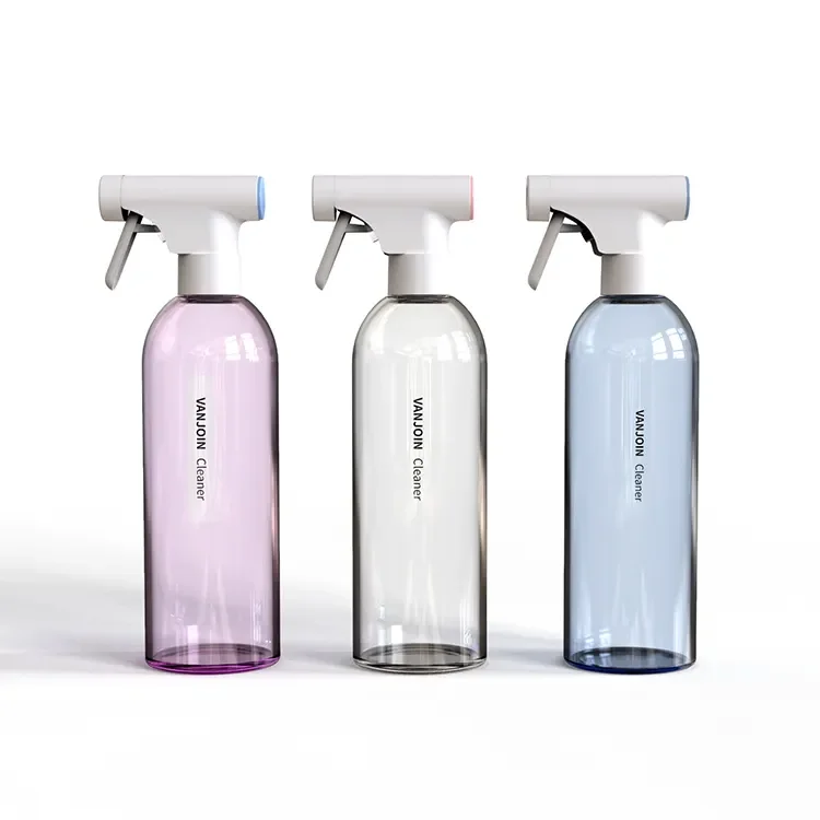 Clear Cleaning Solutions Containers 500ml 750ml 16oz 25oz Bullet Shape Cosmo Plastic Spray Bottle With 28-410 Neck Trigger Spray