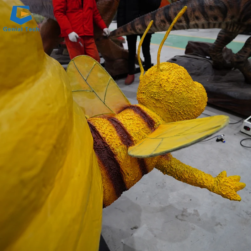 CCAA27 Garden decoration realistic insect model animatronic flying bee for park