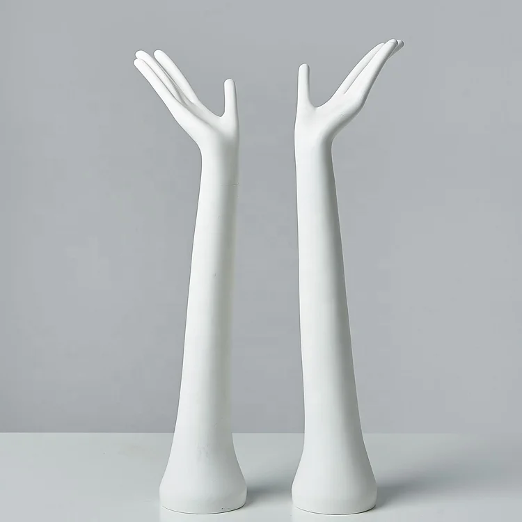 H-22 оптовая продажа элегантной моды Ювелирные изделия манекен из стекловолокна белый ручной манекен для демонстрации ювелирных изделий