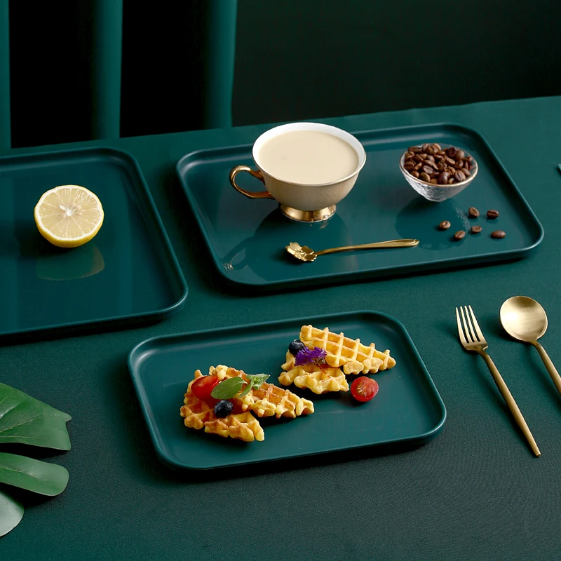 Unbreakable tray 31*22.5cm Restaurant Serving Tray Household  Rectangular Dinner Plate Water Cup Tea  Tray Plastic Fruit dish