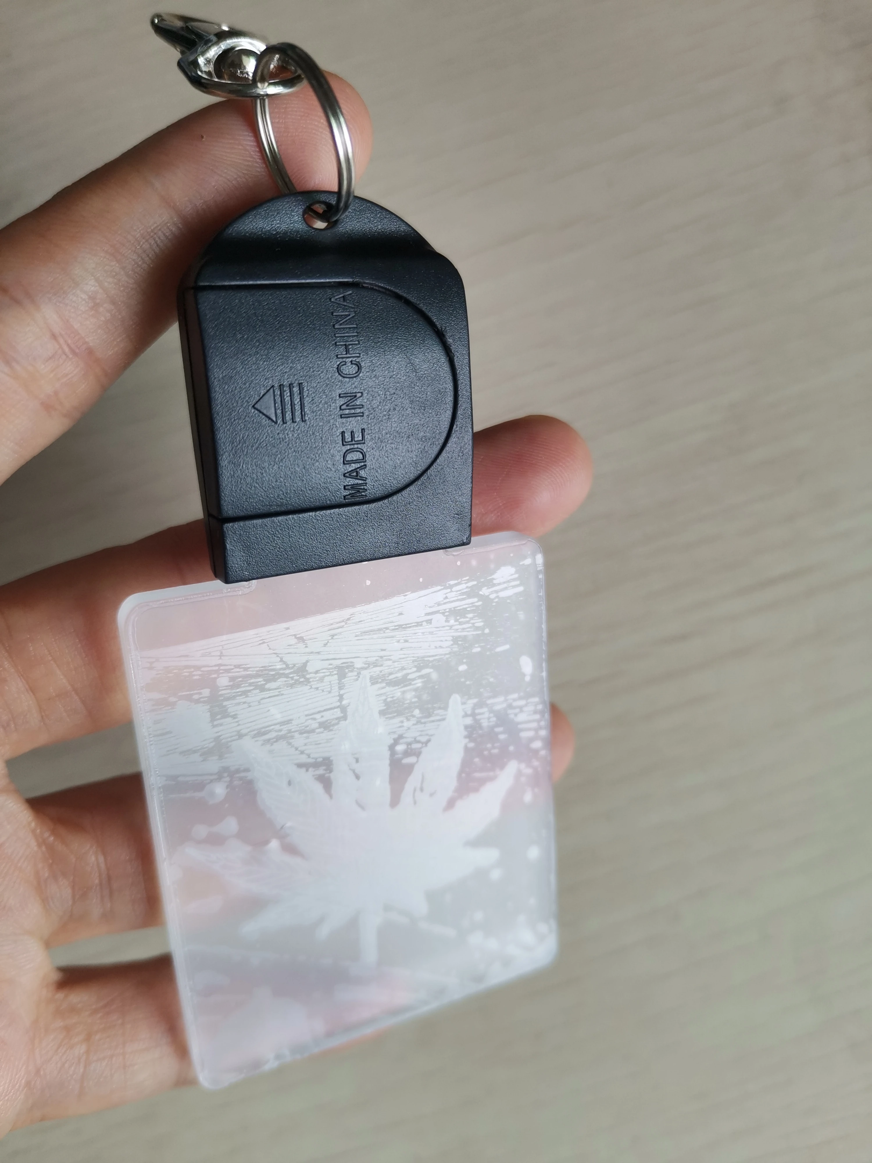 LED Rechargeable 3D Night Light Keyring with 25cm USB cable With Engraving Acrylic Panel RGB 7 Colors