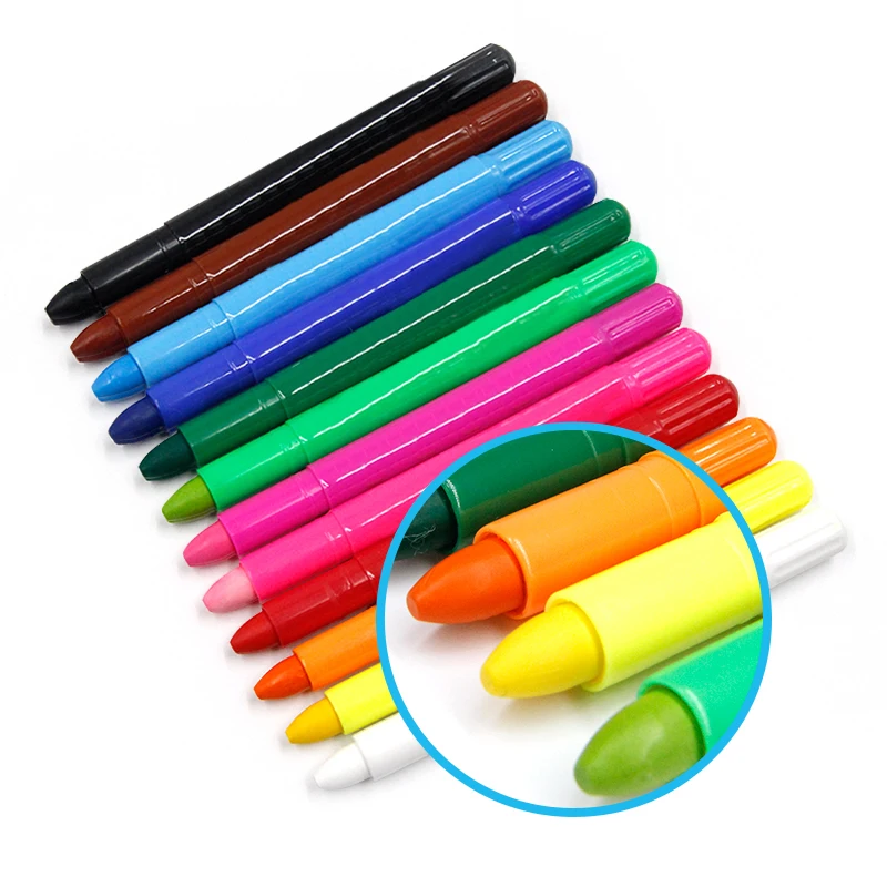 6/12/16 Colors Silky Gel Solid Washable Crayon Paint Sticks