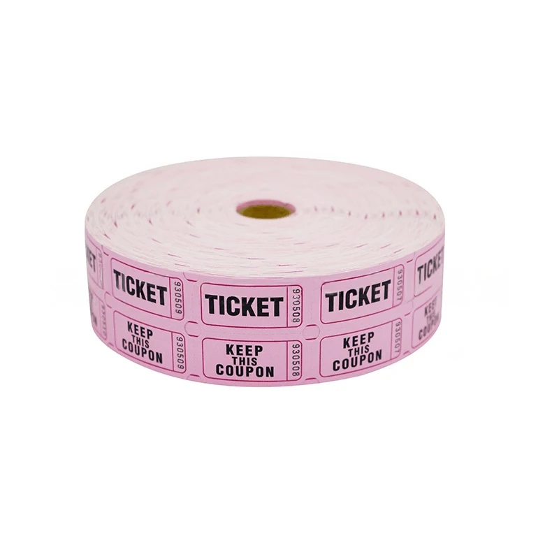 Unique design hot sale 1000 tickets per roll green yellow red blue raffle ticket roll