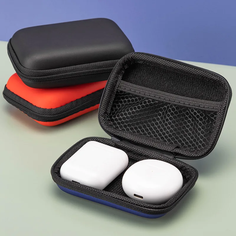 Custom EVA Square Storage Bag for Travel TWS Headphone Mobile Hard Disk Case with Zipper Data Cable Box Portable Hard Drive Case