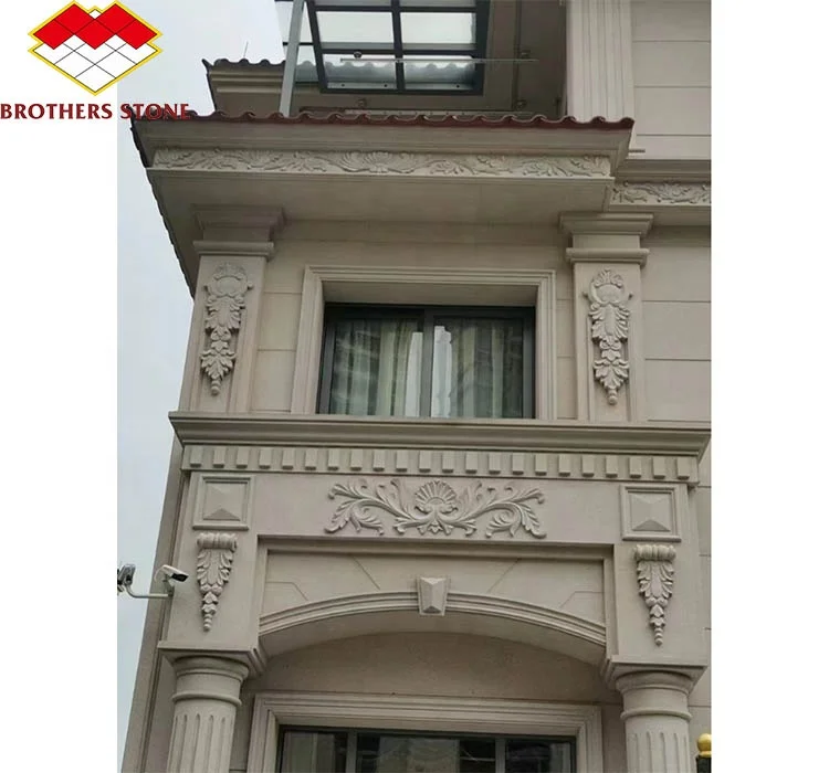 Modern Graphic Design Project Solution 590*290MM Sandstone Flexible Stone Tile Honed Cut-to-Size for Exterior Wall Cladding