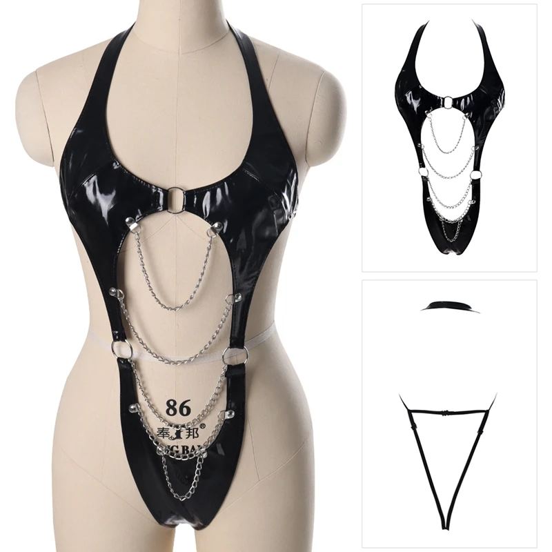 Metal Chain Tassel Chest Belt  Harness Leather Harness Body Harness Underwear Leather Belt For Women Body Strap Bra  Bondage