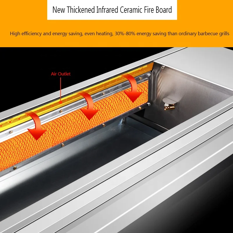6 Burners High Efficient Infrared Burner Barbecue Grill Commercial Outdoor Smokeless Gas BBQ Grills