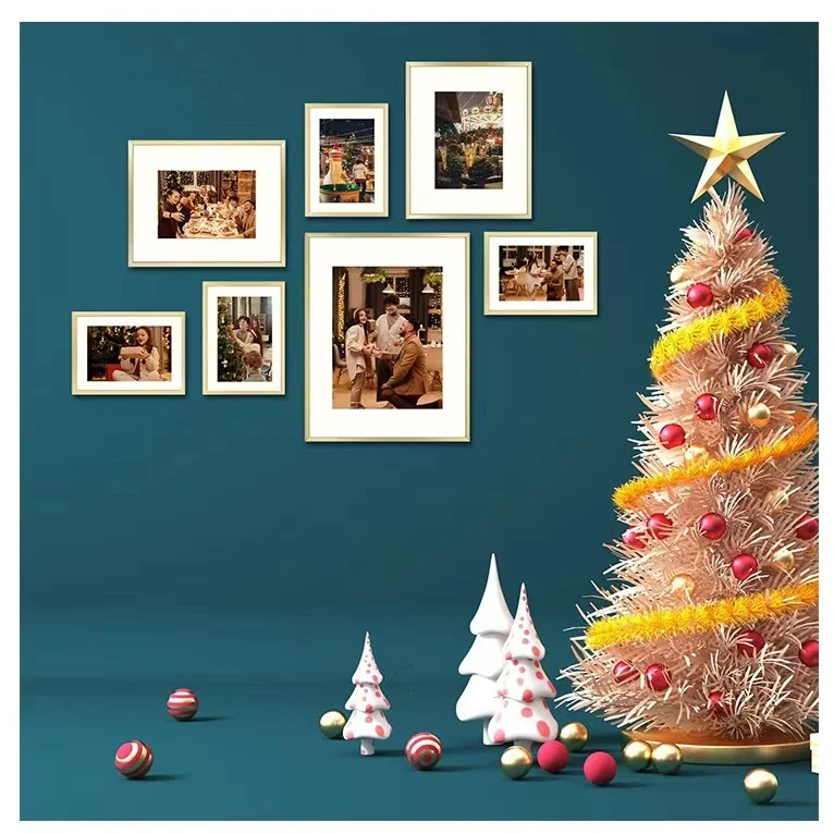 11x14 Gold Frame Matted Metal Aluminum Picture Frames For Wall Poster Frame