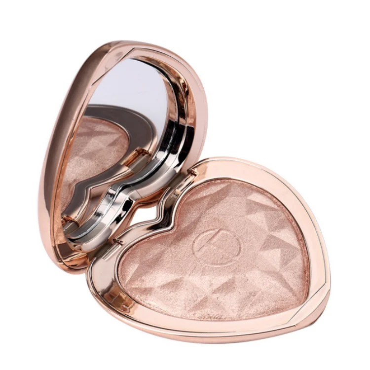 2019 explosion heart-shaped 5-color private label concealer makeup powder with mirror
