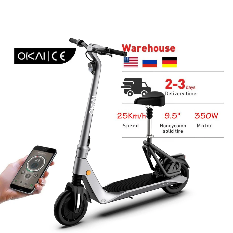 
European warehouse OKAI 2021 New Design Pro 9.5 inch 7.2Ah Battery Foldable Skateboard Electric kick Scooters 