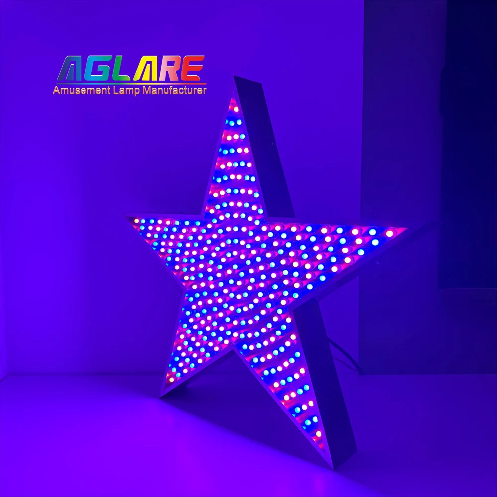 Outdoor Waterproof DC5V Stainless Steel Star Panel LED Light Factory Price Metal Star String Decorative Lighting