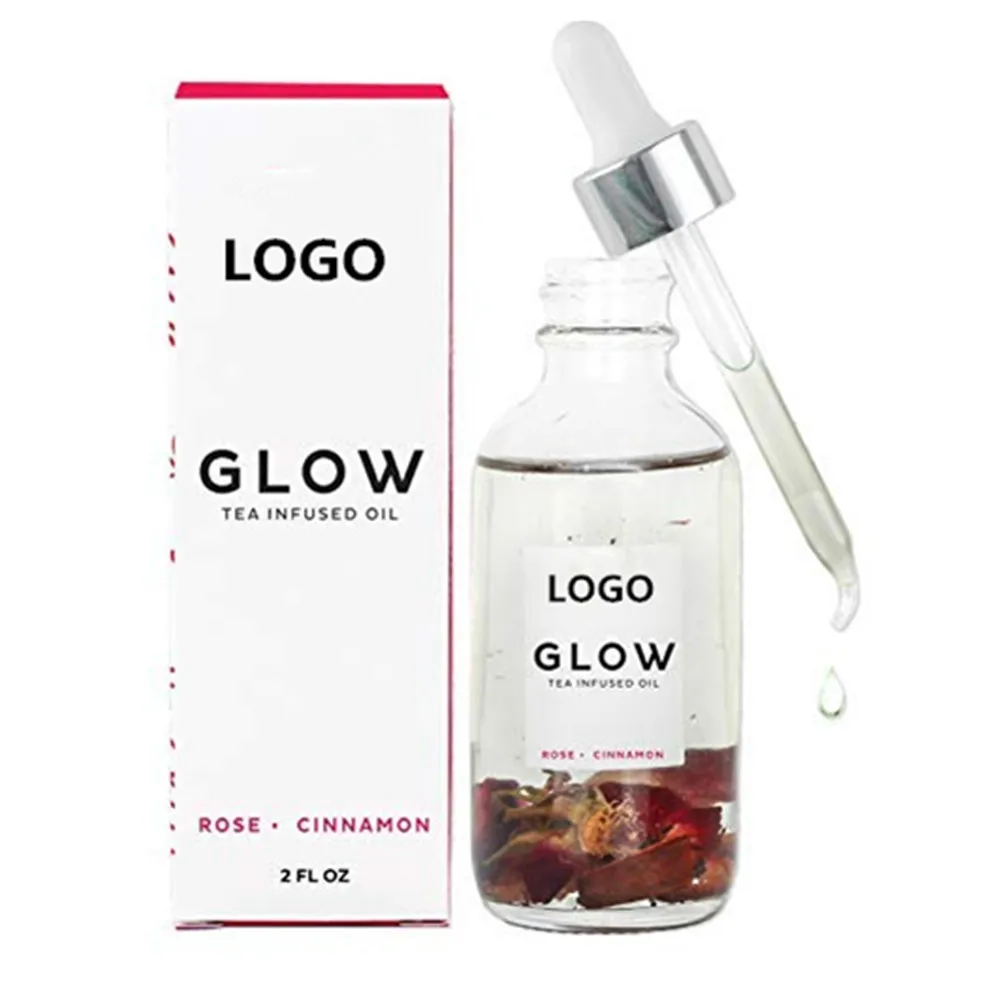 Wholesale Private Label 100% Pure Natural Organic Tea Infused Oil Rose Oil Glow Face And Body Oil