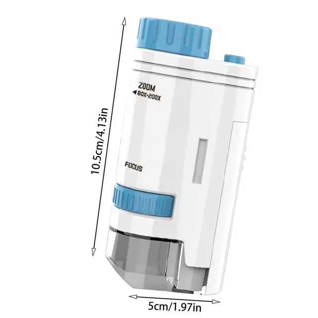 Pocket Microscope Kid Science Experiment Pocket Microscope Toy Kit 80X-200X Educational Mini Handheld Microscope With LED Light