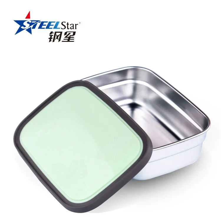
High Quality Stainless Steel Food Container sets 6pcs,Bento Box Silicone with pp Lids Food Packaging 