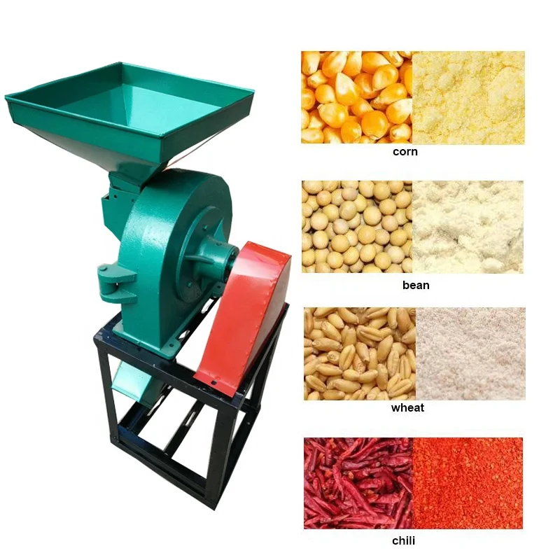 Corn wheat flour poder grinder machine with electric motor grain grinder wheat mini rice mill machine for factory price