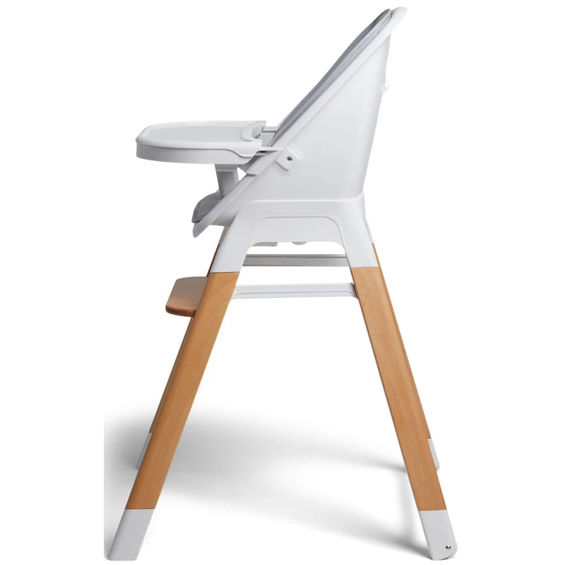 2-in-1 High Quality Baby Wooden High Chair with 5-point Safety Belt For Baby Feeding