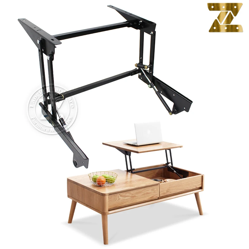 Save Space Table Lifting  Mechanism With Spring Gas Hydraulic Metal Steel Folding Hinges Soft Close Lift Up Furniture Hardware