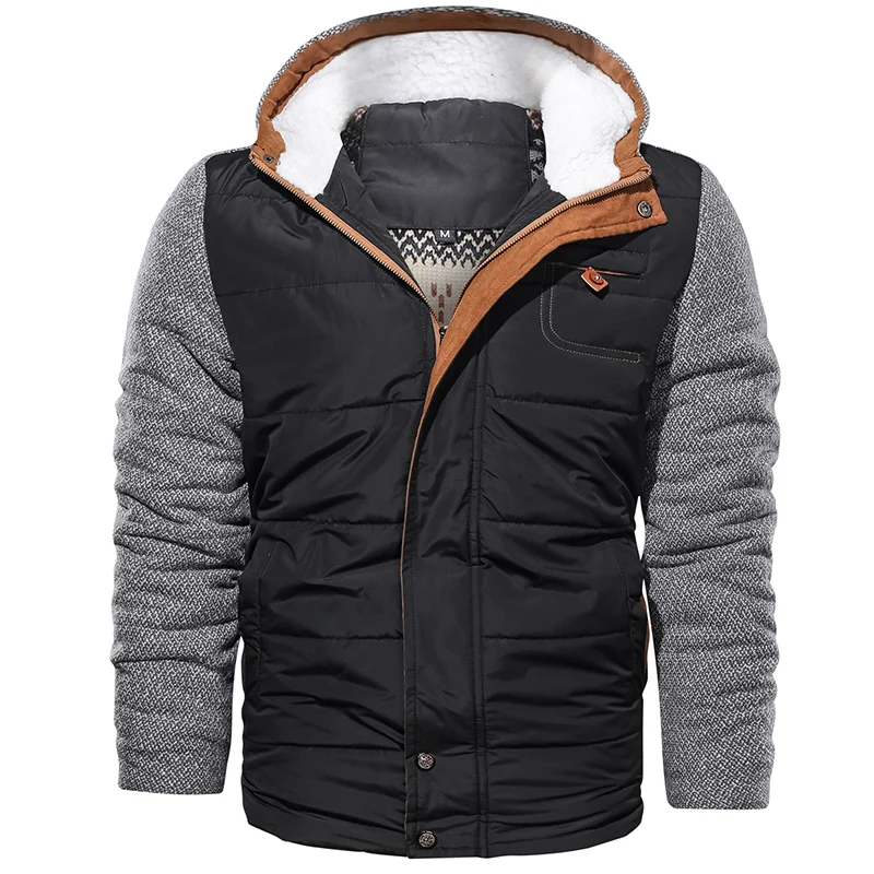 
New Fashion Men Autumn Winter Warm Thicken Hooded Outdoor Plus Size Casual Tops Coat Jacket 