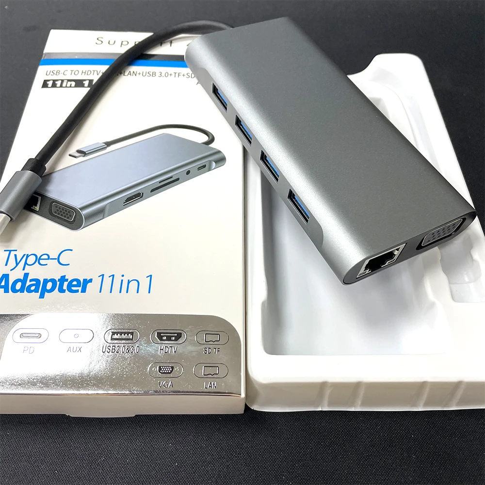 USB C Docking Station Dual Monitor 11 in 1 USB-C Laptop Docking USB Type C Hub Multiport Adapter Dongle