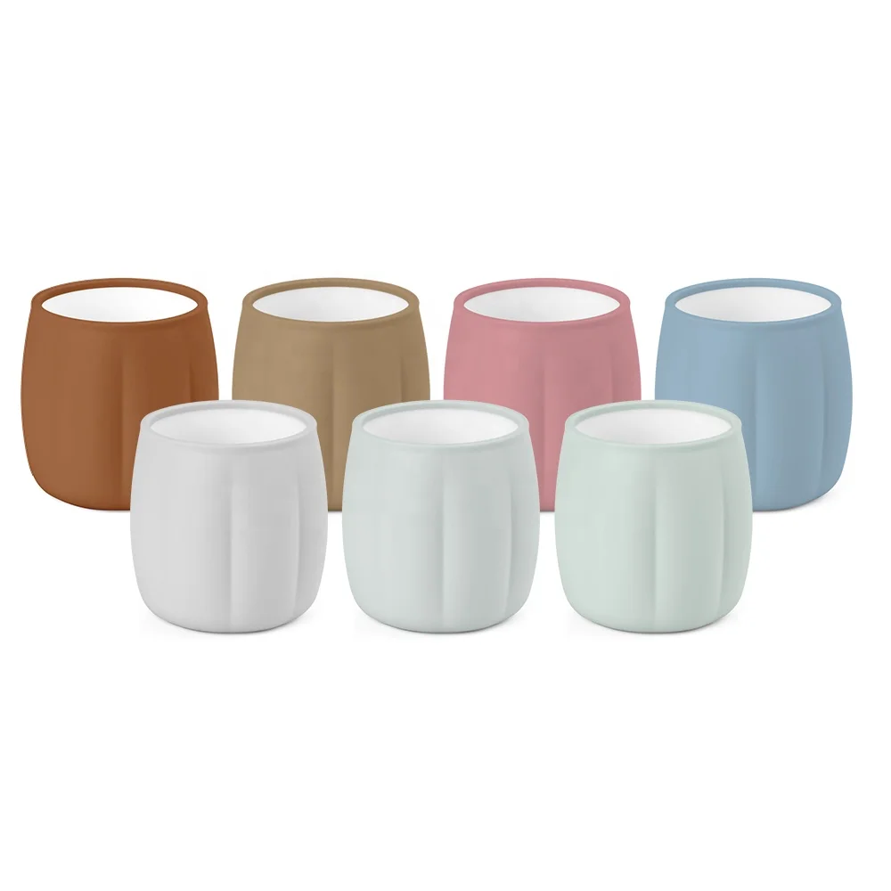 BPA Free Unbreakable Toddler baby feeding supplies Open Learning Cups Infants Tiny Drinking Silicone Baby Training Cup