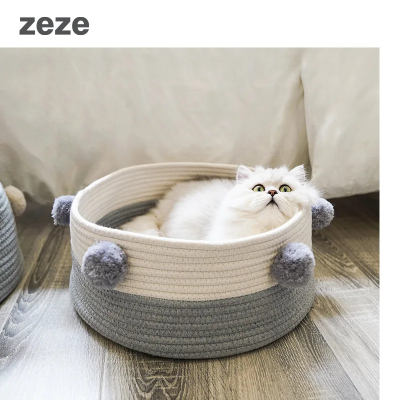 Cat Cute Knitting Bed for the Four Seasons Cat Bed Cat House Villa Small Kennel Pet Supplies