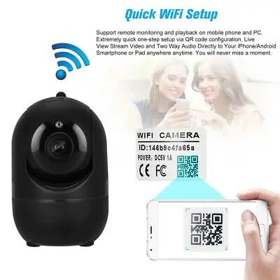  1080P Wifi Беспроводная камера ночного видения инфракрасная купольная умная видеоняня безопасность