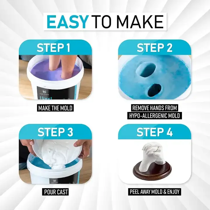 3d plaster handprints and footprints alginate impression powder valentines day gifts 2024 plaster hand mold casting kit