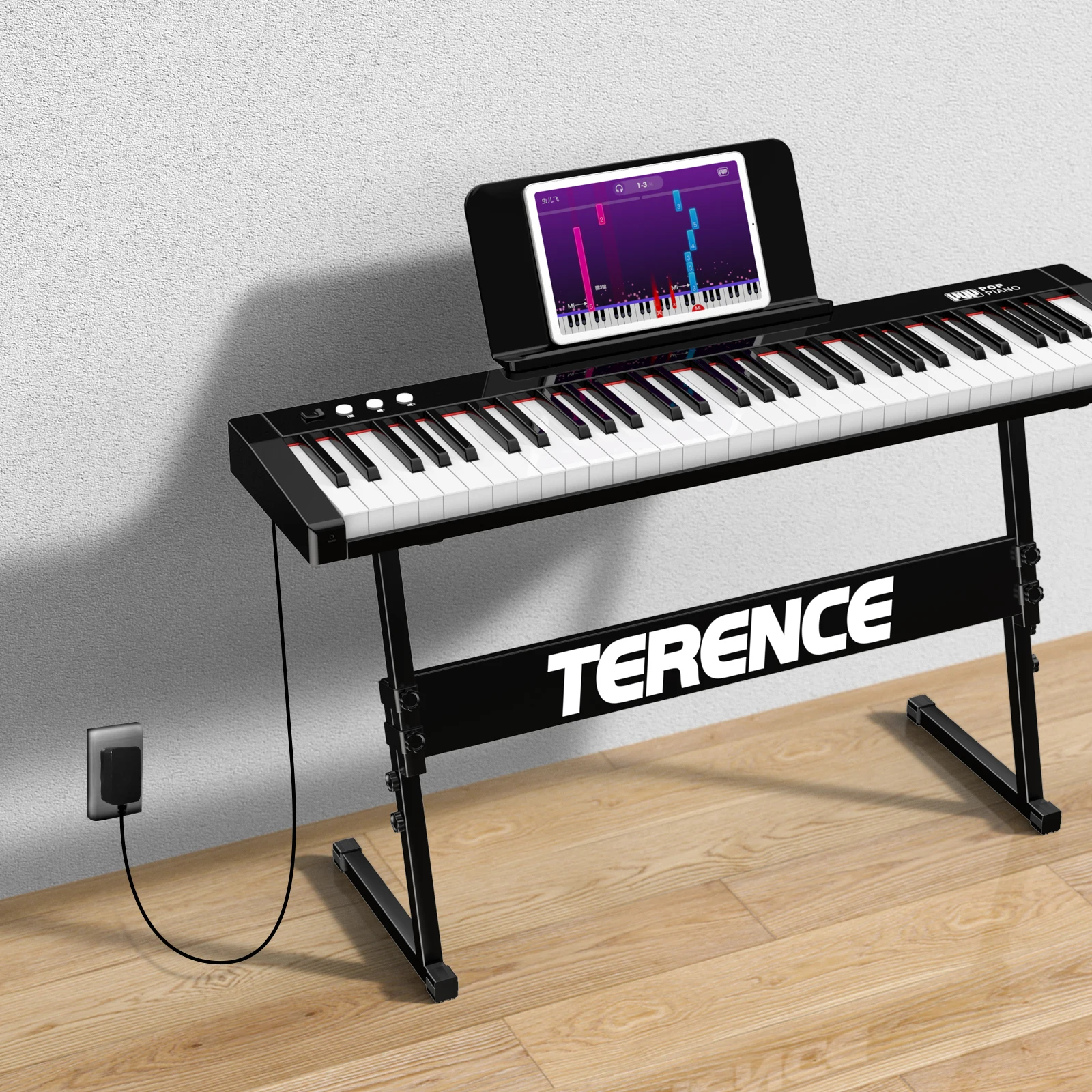 Terence smart electronic organ for adults & children beginners to light up and play the electric organ 61 key+ piano bag + stand