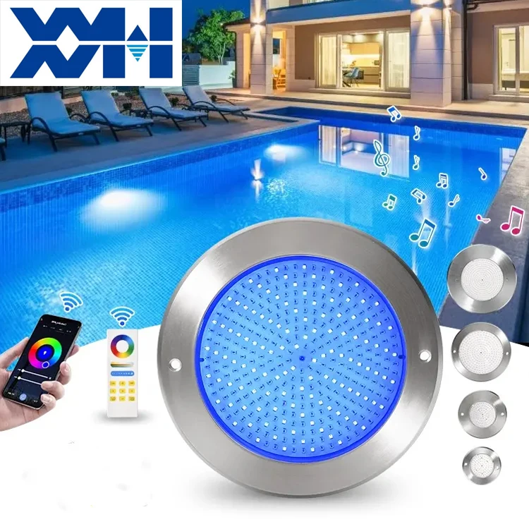 IP68 Waterproof 316 stainless steel Rgb Color Change Submersible Underwater Lamp 7.5mm Ultra Thin 12V led Swimming Pool Light
