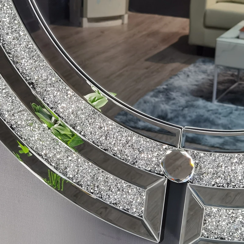 Amazon Best Seller glass wall mirror High Quality Decorative Wall Diamond Mirror