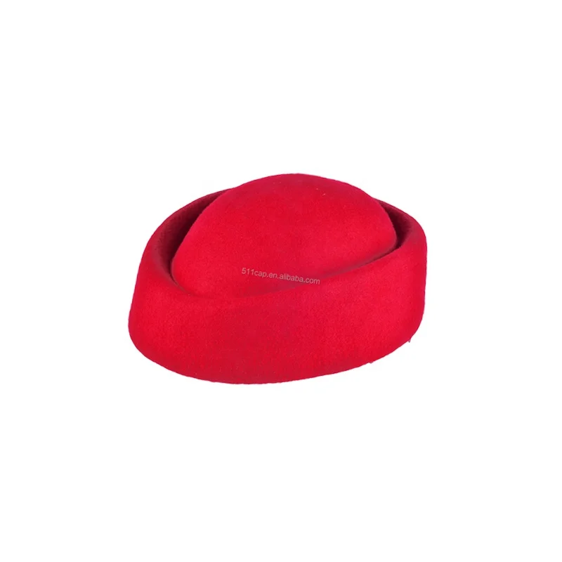 Wholesale wool felt stewardess hat airline pilot hats high quality 100% wool airline