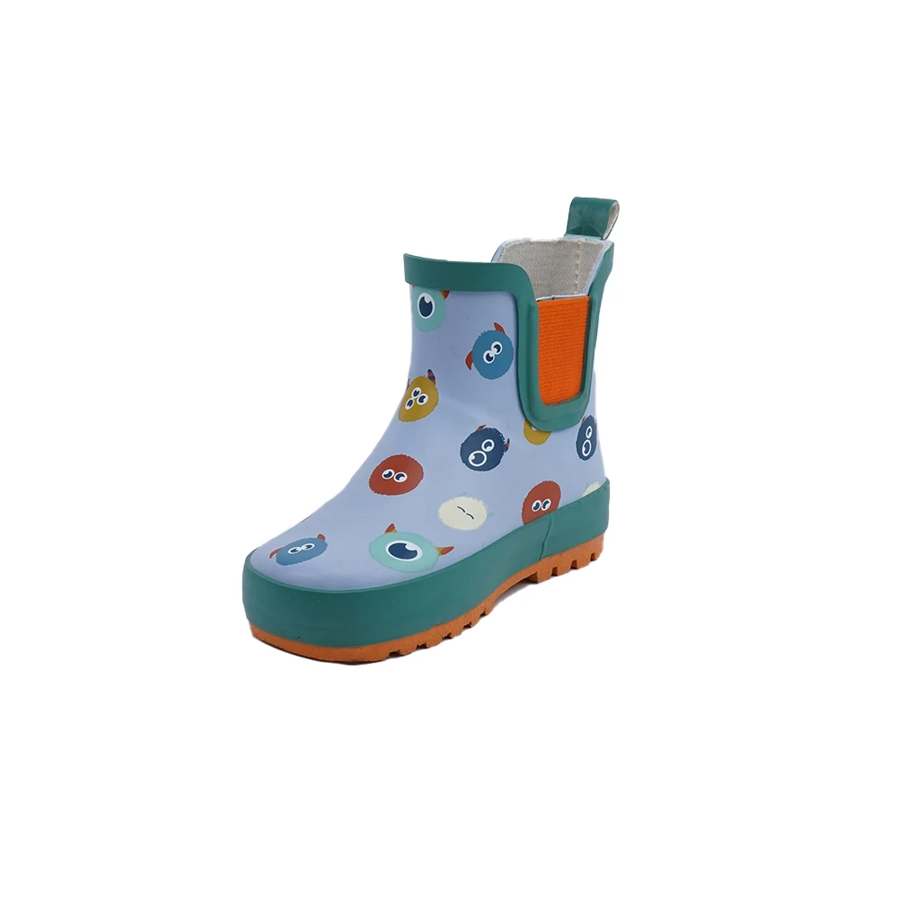 Customize Logo Matte Cartoon Elastic Band Kid Child Low Cut Custom Ankles Mud Unisex Matte Rain Boots