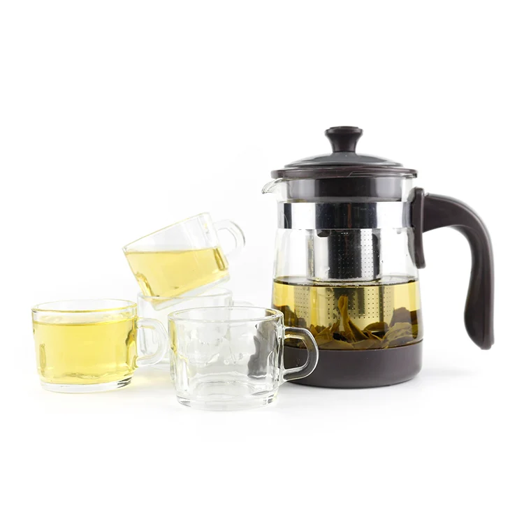 China Wholesale Heat Resistant Borosilicate Glass Teapot Set with Cup