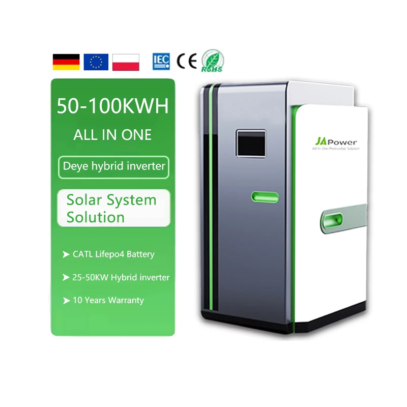 All in One Energy Storage System Deye 25KW Three Phase Hybrid Inverter High Voltage 50kwh Li-ion Battery 8000 Times Cycle Life