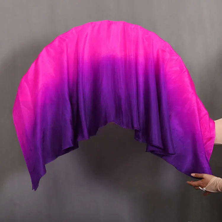 86cm White Pink Purple Gradient Fan Veil One Pair Women Chinese Folk Classic Dance Bamboo Fan Light Weight Colorful Flowy Props