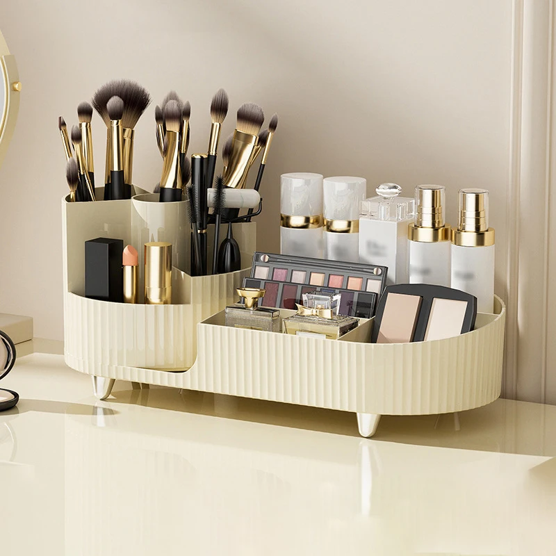 360 Degree Rotation Multifunctional Cosmetic Brush Plastic Holder Make Up Organizer Brushes Lipsticks Storage Box