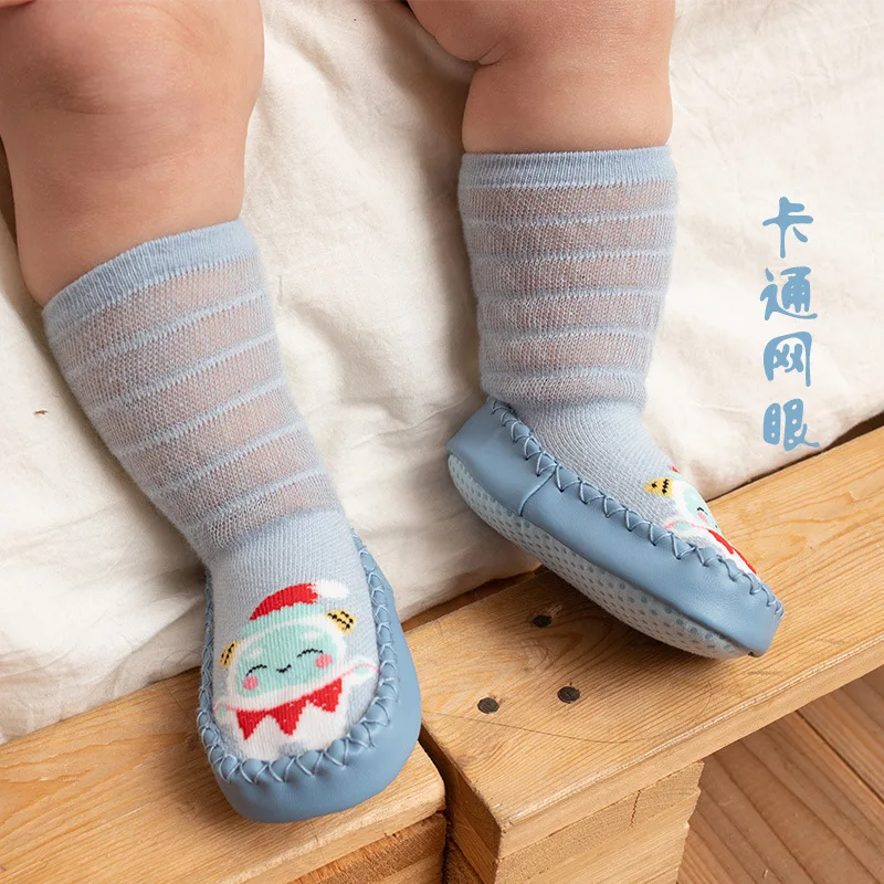 Newborn Baby Toddler Socks Shoes Long Tube Booties Mesh Kids Socks Summer Cute Kid Baby Girl Cartoon Socks
