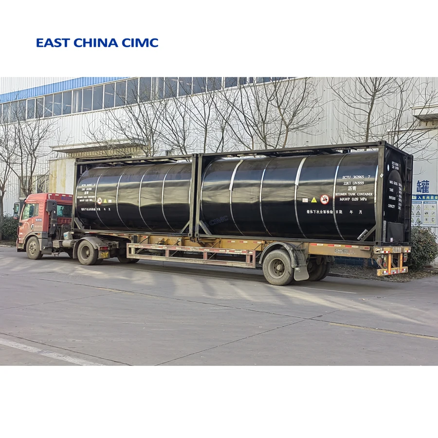 Hot Selling 20FT 30Tons Bitumen Tank Container With Heating System For Asphalt Transport