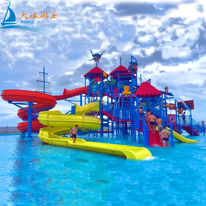 DALANG Amusement Big water park amazing fantasy aqua park with fiberglass slide
