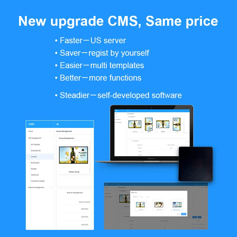 Advertising Media Player Box shopping mall AD publish restaurant menu display box with free cms software