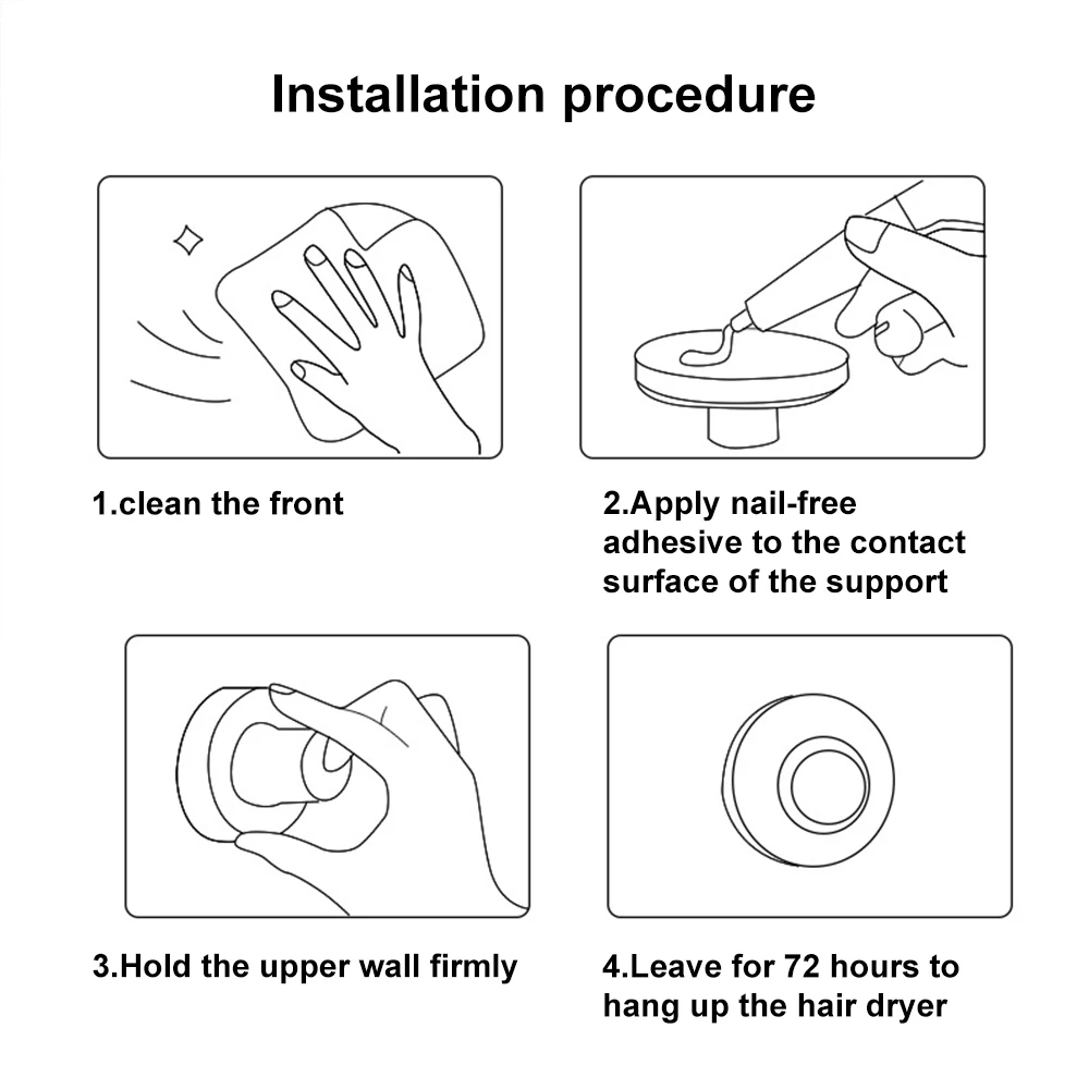 Belt Hair Dryer Holder Wall Mounted Black Hair Dryer Holder Acrylic Hair Tool Organizer For Dayson Nural Wholesale Oem Factory