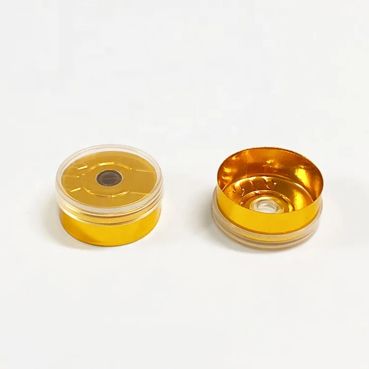 GMP CE Certified 20mm Golden  Injection Pharmaceutical Aluminum Plastic Tear Off Caps