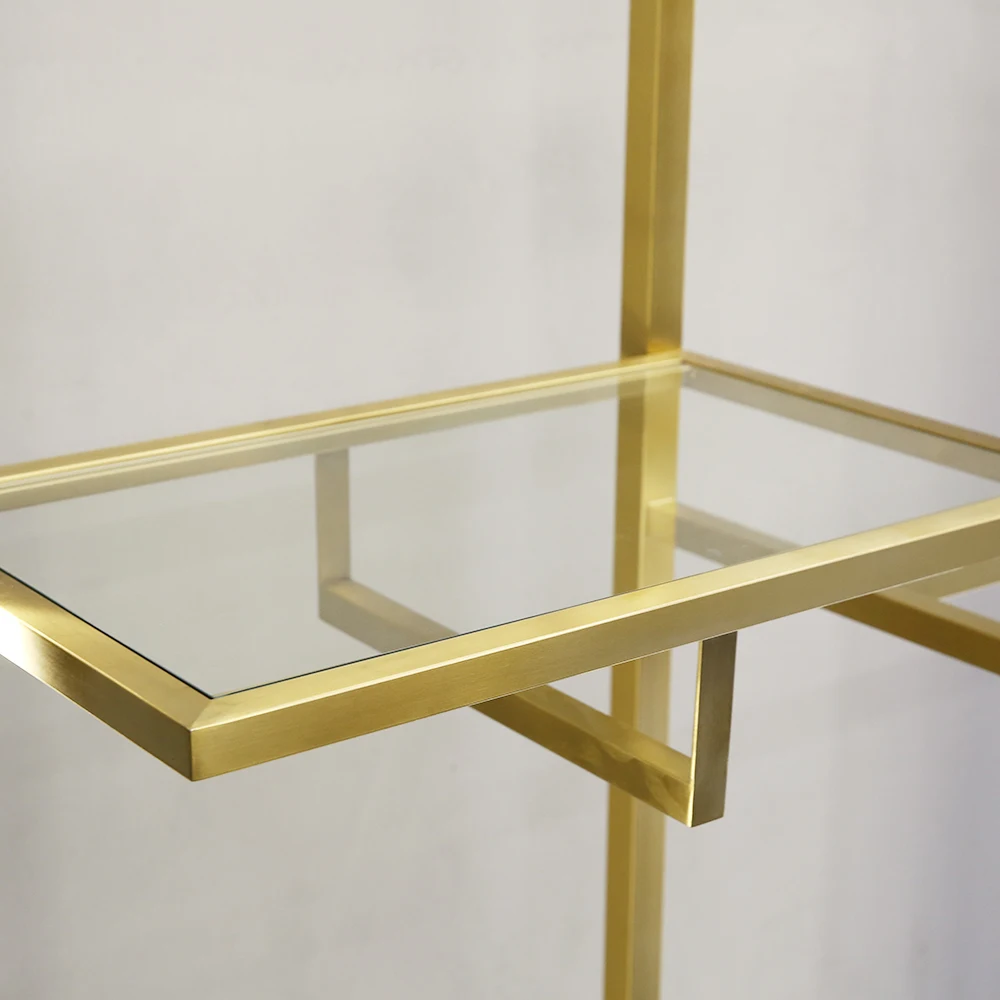 Luxury Store Shopping Fitting Wall Clothing Display Racks Clothes Stand Shelves For Retail Store Furniture