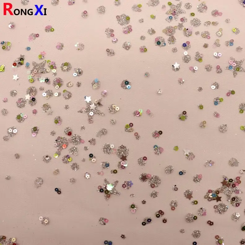 RXF1699 Brand New Glitter Tulle Fabric With High Quality