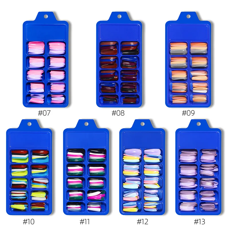 Professional Factory 100 pcs/box New Colorful False Nail Tip Press On Tips For Nail Beauty