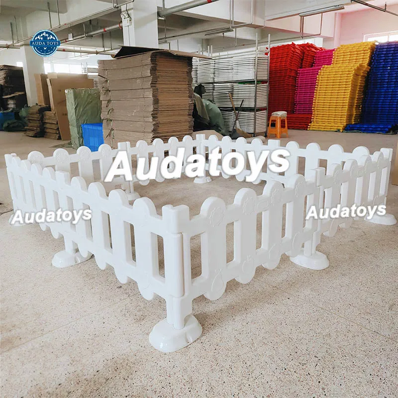 White Indoor Playground Plastic Backyard Playpen Soft Play Fence For Kids
