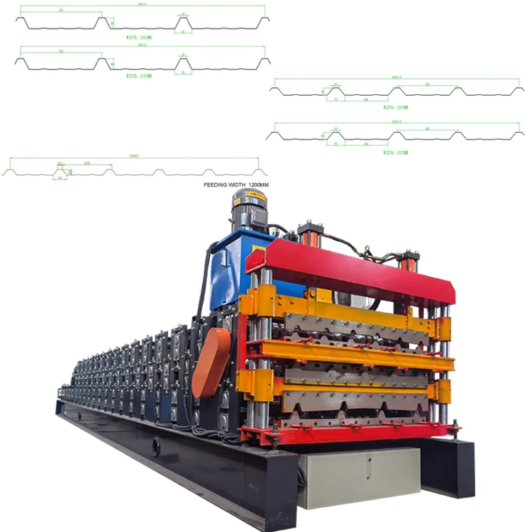 TR4 TR5 TR6 Trapezoidal three-layer metal roofing panel roll forming machine