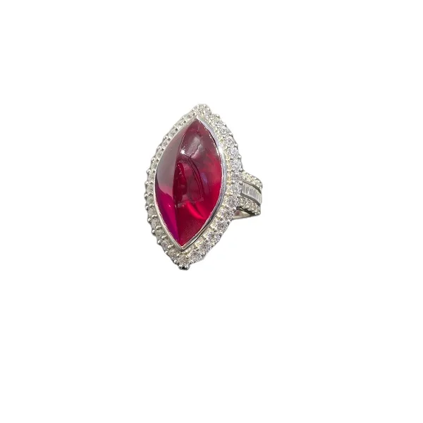 2021 new jewelry supports drop shipping Support traceability 925 Silver Horse Eye Ruby Ring